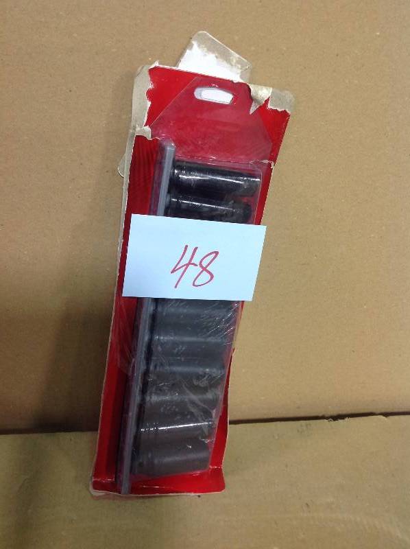 lot 48 image: Husky 12 in. Drive Deep Metric Impact Socket Set (11-Piece) in good condition