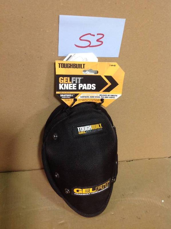 lot 53 image: TOUGHBUILT GELFIT Black Knee Pads in good condition