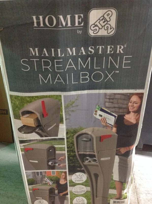 lot 74 image: Step2 Mail Master Streamline Mocha OverPost Mounted Plastic Mailbox in good condition
