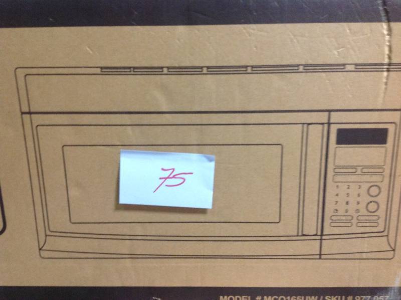 lot 75 image: Magic Chef 1.6 cu. ft. Over the Range Microwave in White in good condition