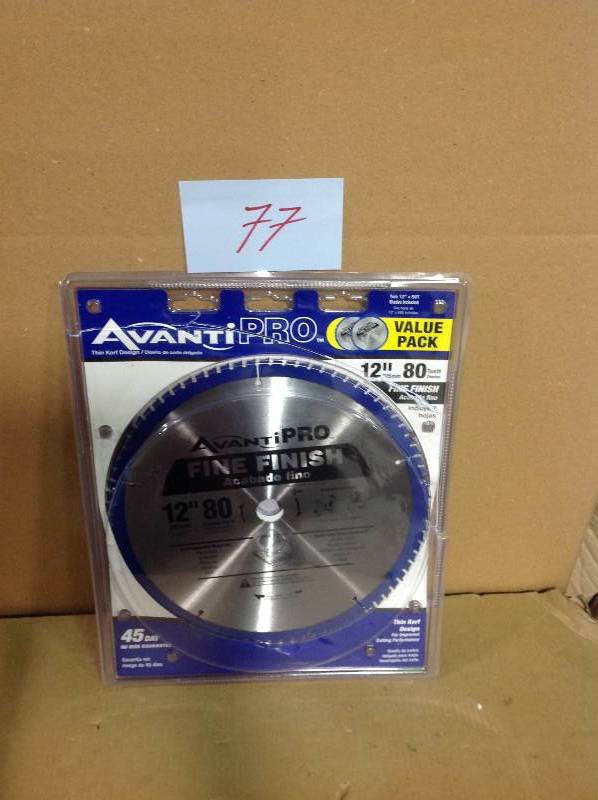 lot 77 image: Avanti Pro 12 in. x 80-Teeth Fine Finish Saw Blade (2-Pack) in good condition