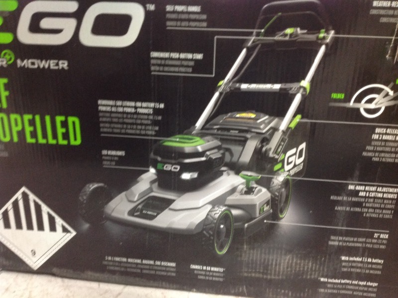 lot 101 image: EGO 21 in. 56-Volt Lithium-ion Cordless Walk Behind Self Propelled Mower Kit - 5.0 Ah BatteryCharger Included in good conditions