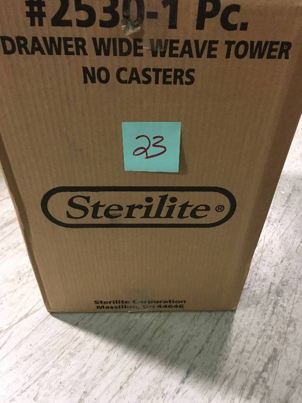 Sterilite, 3 Drawer Wide Weave Tower  in good condition