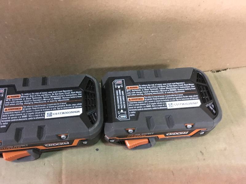RIDGID 18-Volt HYPER Lithium-Ion Battery Pack QTY 2  in good condition