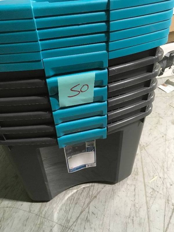 Sterilite 18 Gal. Latch and Carry Storage Tote QTY 6 not used