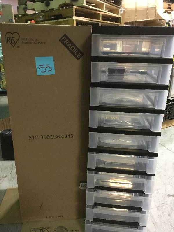 IRIS 108 Qt.10-Drawer Storage Bin in Black  in good condition