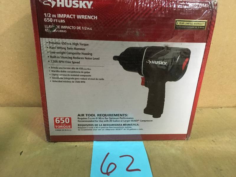 Husky 12 Impact Wrench 650 FT-LBS not used