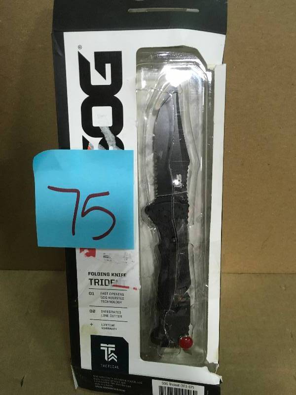 SOG Trident Partially Serrated Folding Utility Knife  in good condition