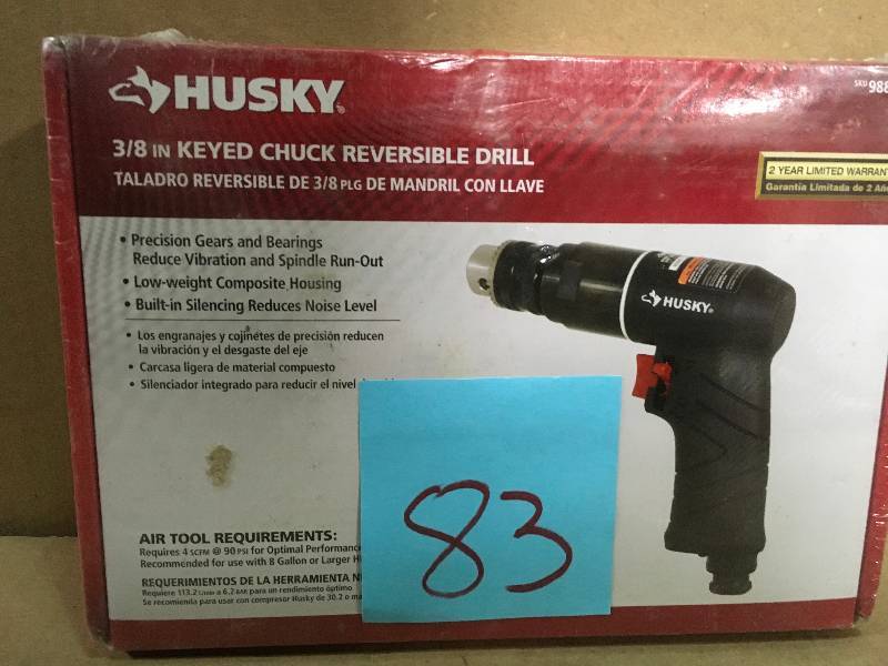 Husky 38 in. Keyed Chuck Reversible Drill  in good condition