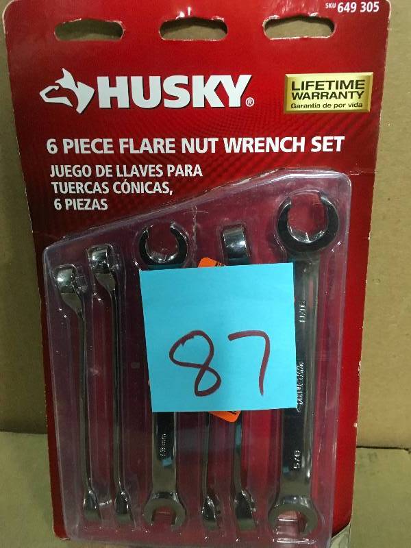 Husky SAE & MM Flare Nut Wrench Set (6-Piece)  in good condition