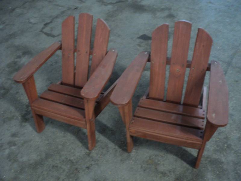 lot 1 image: 2 Wood Childs Adirondack Chairs...