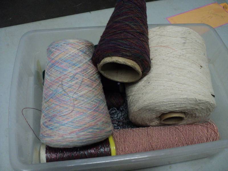 lot 48 image: Tote of String and Crafting Supplie...