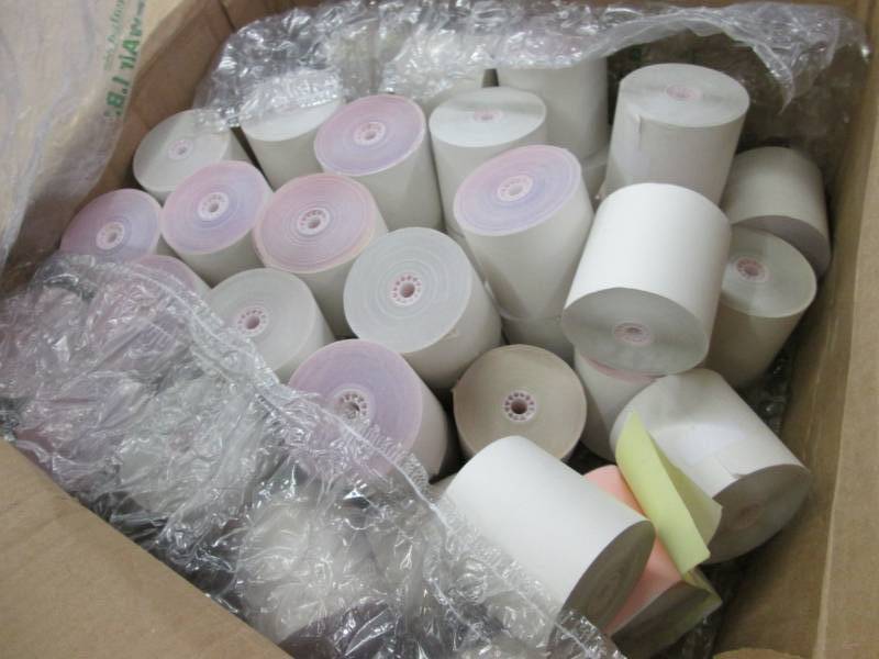 lot 68 image: Box of 3 ply Thermal Rolls 3.25 inc...