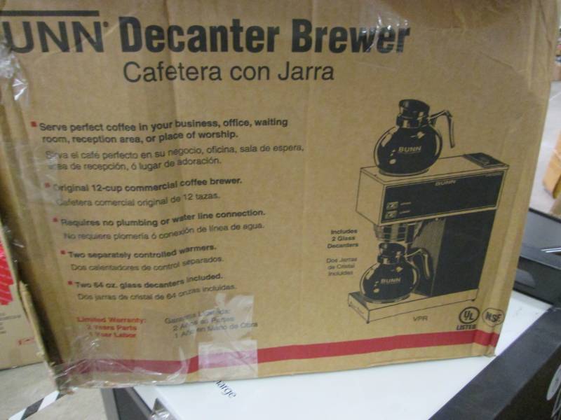 lot 108 image: Bunn Coffee Brewer- no glass decant...