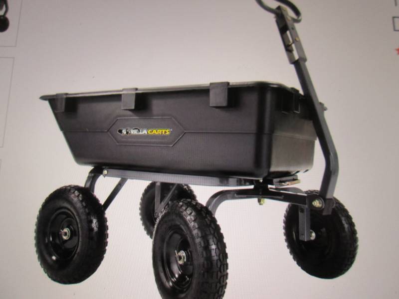 lot 218 image: Gorilla Carts 1200 lb HD Poly Dump ...