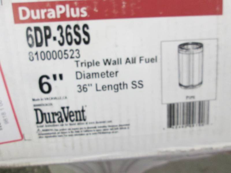 lot 263 image: Duravent DuraPlus 6x36 inch Stainle...