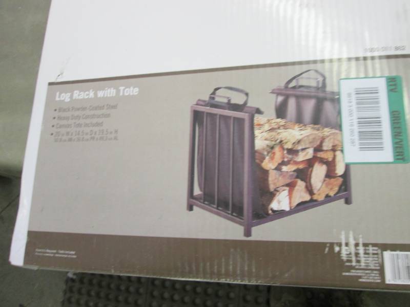 lot 283 image: 20 inch Log Rack with Tote...