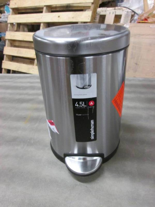 lot 307 image: 4.5 L Simplehuman Waste Basket- sma...
