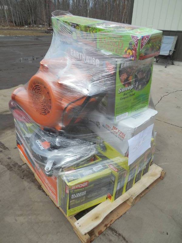 PALLET LOT OF GENERAL MERCHANDISE , TOOLS & HARDWARE