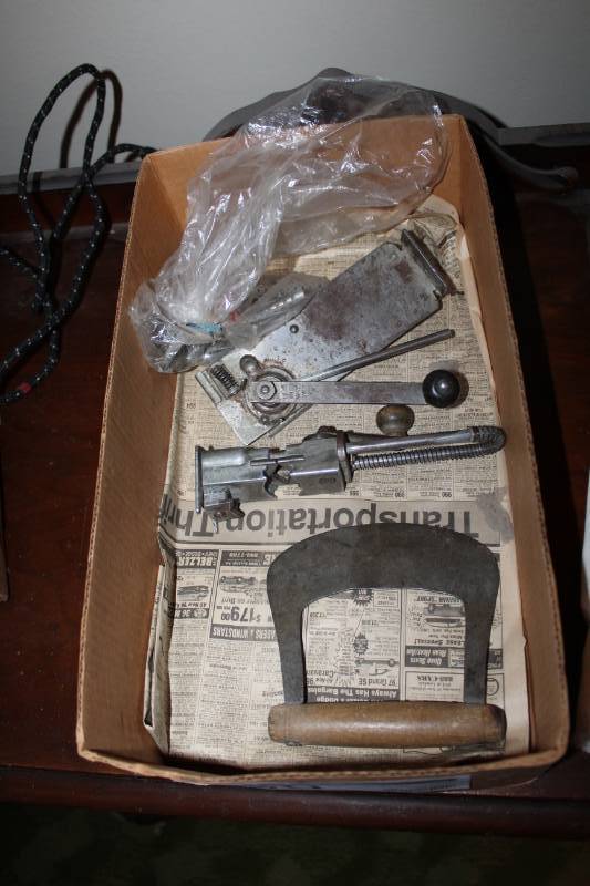 lot 30 image: Vintage Kitchen Hand Tools - Can Opener, Jar Opener, Cheese Cutter