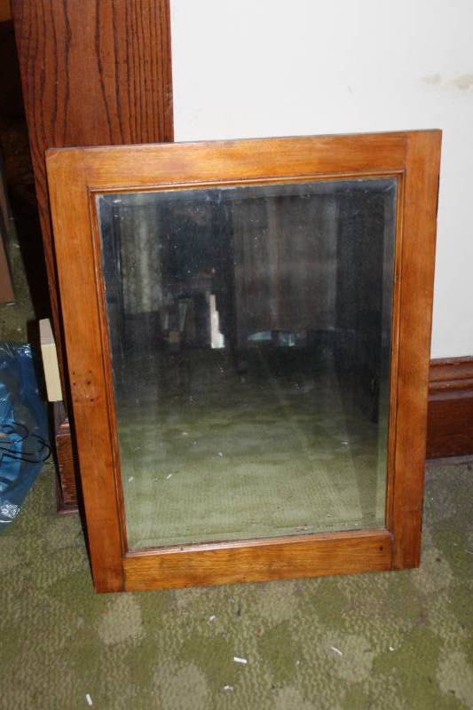 lot 63 image: Wood Frame Wall Mirror