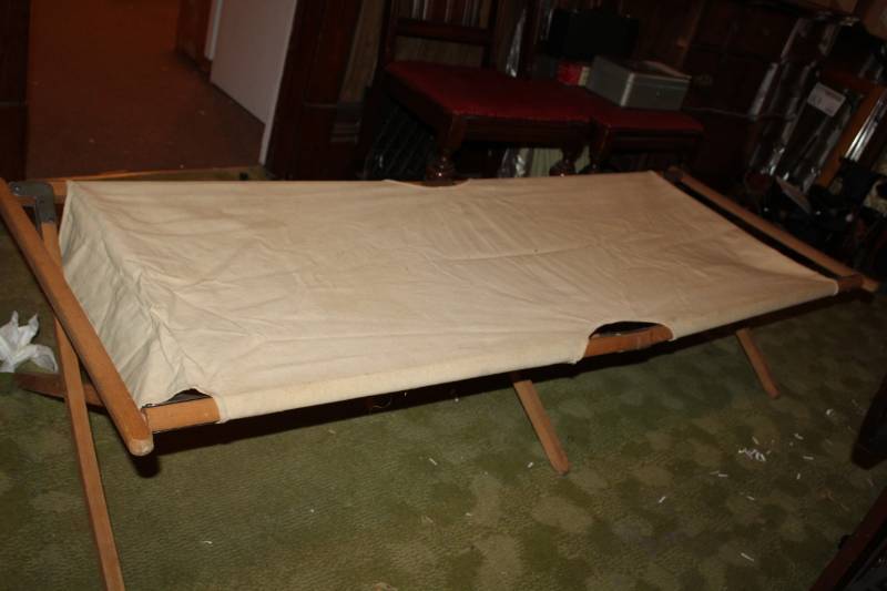 lot 55 image: Vintage Army Cot