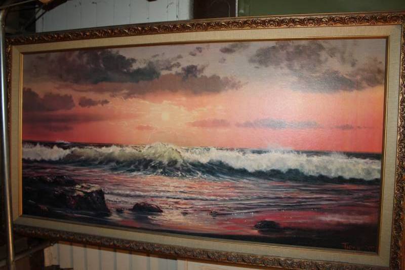 lot 62 image: Ocean Theme Wood Framed Paintings