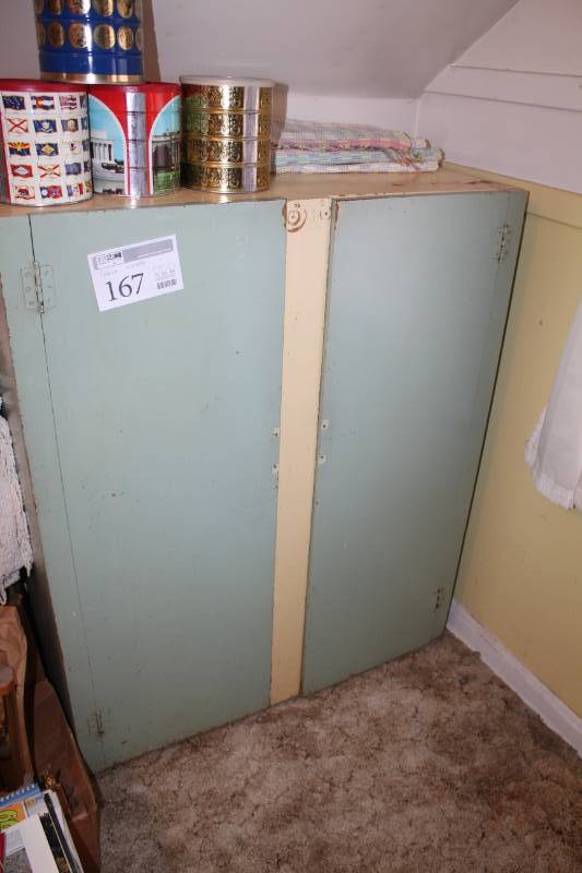 lot 167 image: Wood Cabinet with 2-Doors, 4-Shelves