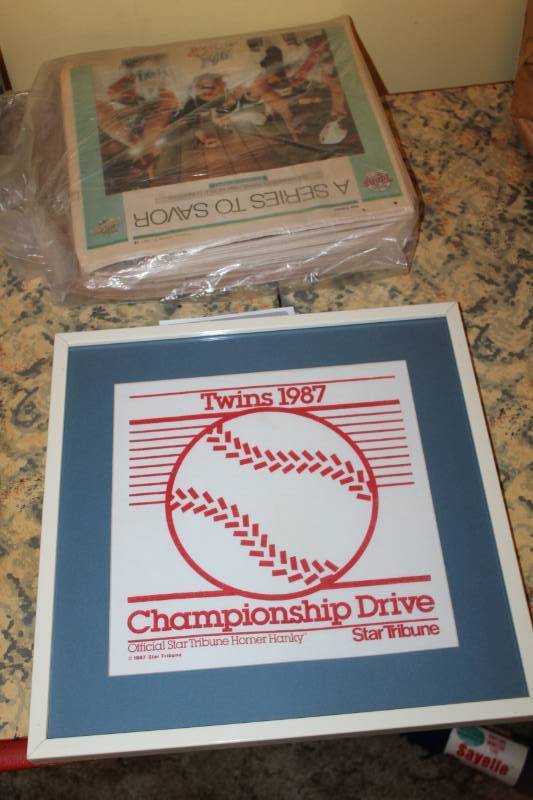 lot 169 image: Minnesota Twins Memorabilia - Plaques, Newspapers
