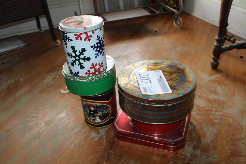 lot 207 image: Christmas Tins