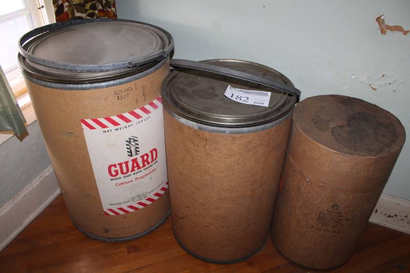 lot 182 image: Storage Barrels with Locking Metal Ring Lids