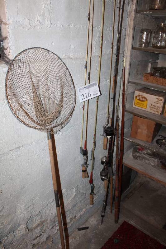 lot 216 image: Fish Net, Fishing Poles