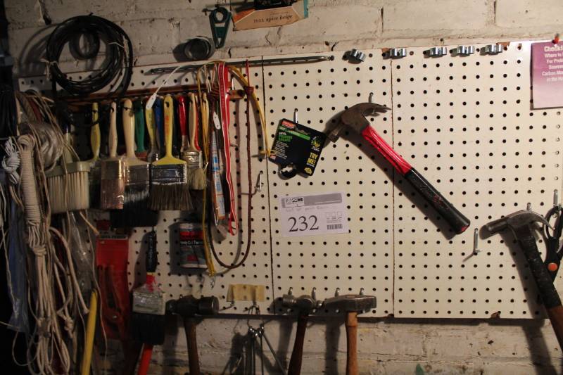 lot 232 image: Paint Brushes, Hammers, Snips