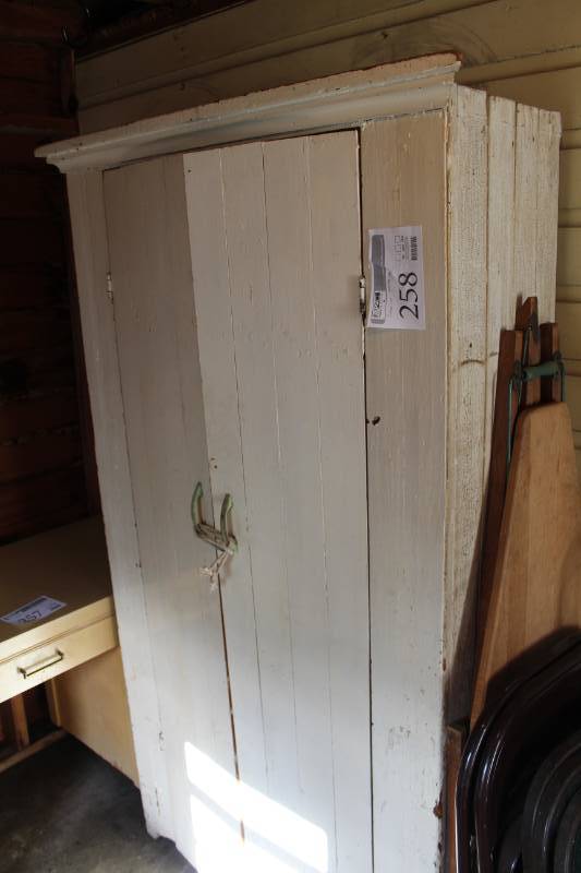 lot 258 image: Wood Utility Cabinet with 2-Doors, 5-Shelves