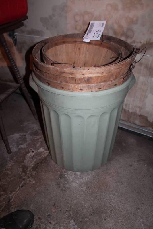 lot 276 image: Metal Trash Can, Baskets
