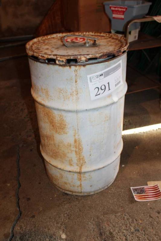 lot 291 image: Metal Barrel with Lid