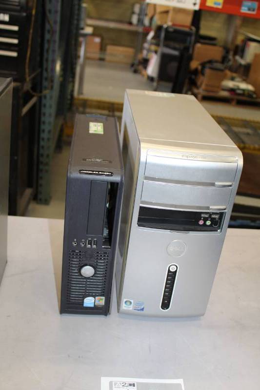 lot 401 image: Dell Optiplex GX620 Computer Desktop, Dell Inspiron 530 Computer Desktop
