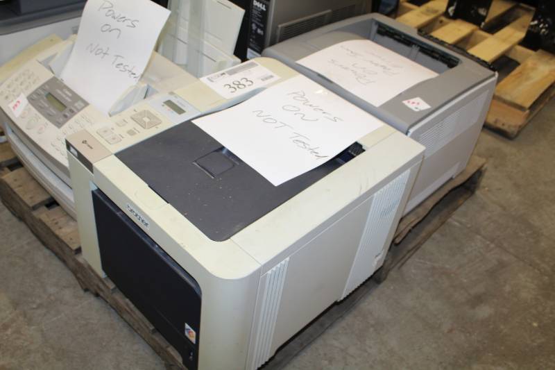 lot 383 image: Brother HL-404CN Printer, Canon Laser Class 2050P Printer, Ricoh Aficio SP C231N Printer