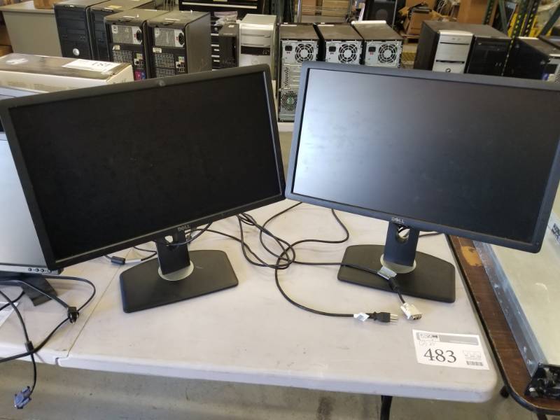 lot 483 image: Lot of (2) 23 Dell Monitors