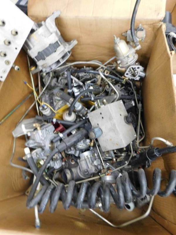 lot 24 image: Misc. Lot of Carburetors, Fuel Pumps, Hydraulic Control Valves & 1 Alternator
