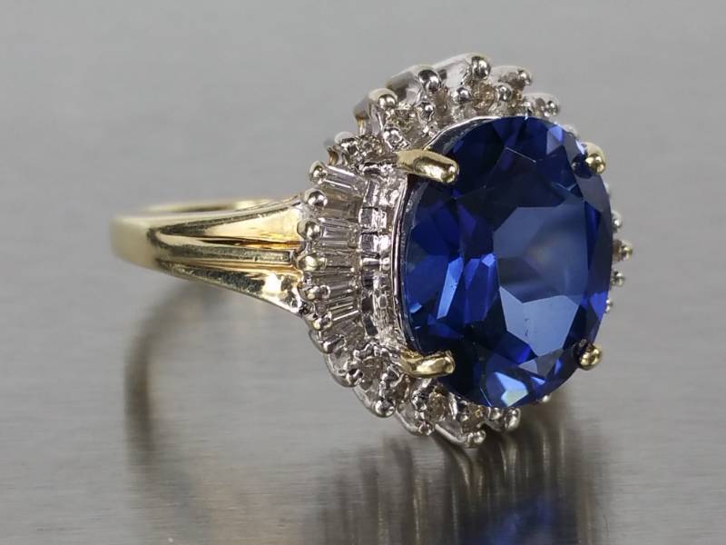 Well Crafted Sapphire and Diamond Estate Ring in 14k Gold