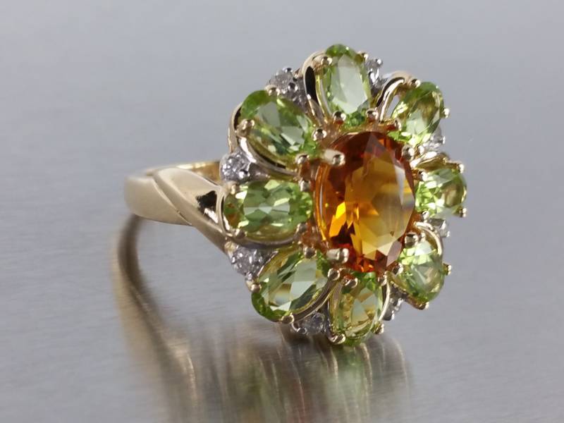 Custom Natural Estate Ring in 14k Gold