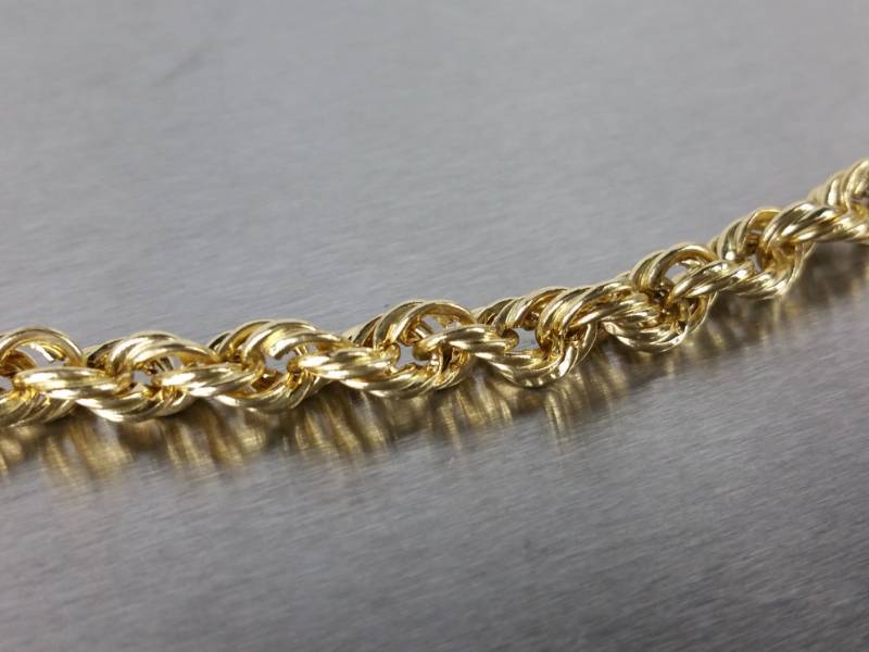 Mens 10k Gold Rope Chain Necklace 22