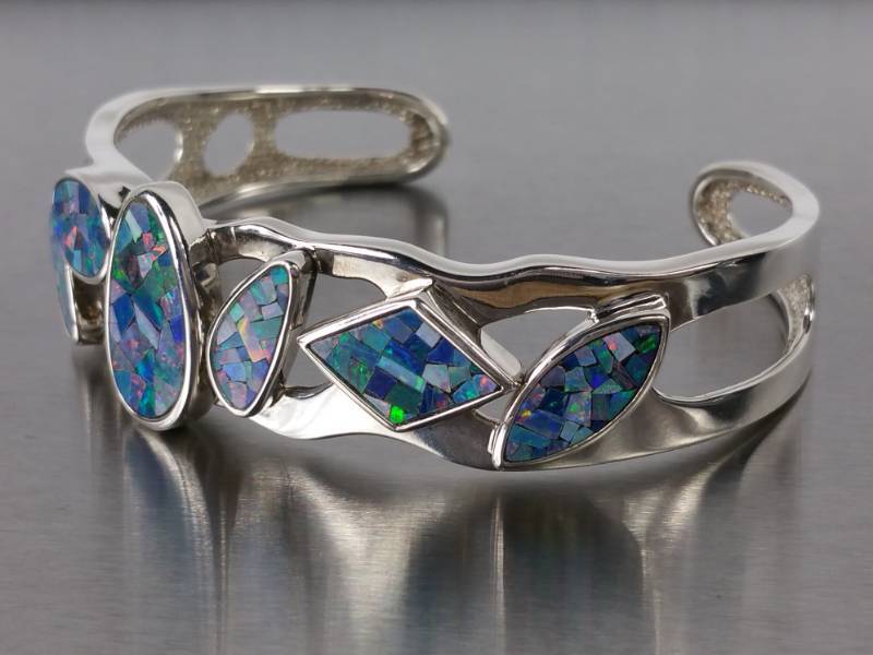 Beautiful Opal Bangle Estate Bracelet
