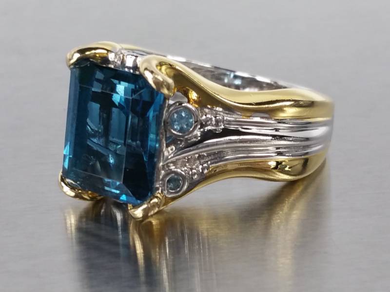 Stunning London Blue Topaz Estate Ring