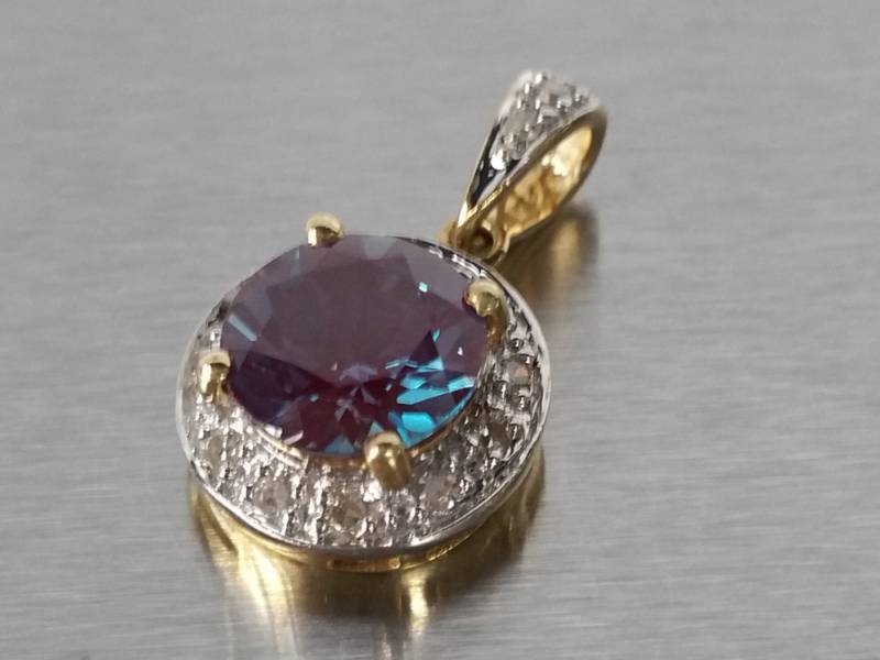 Mystic Topaz and Diamond Pendant in 10k Gold