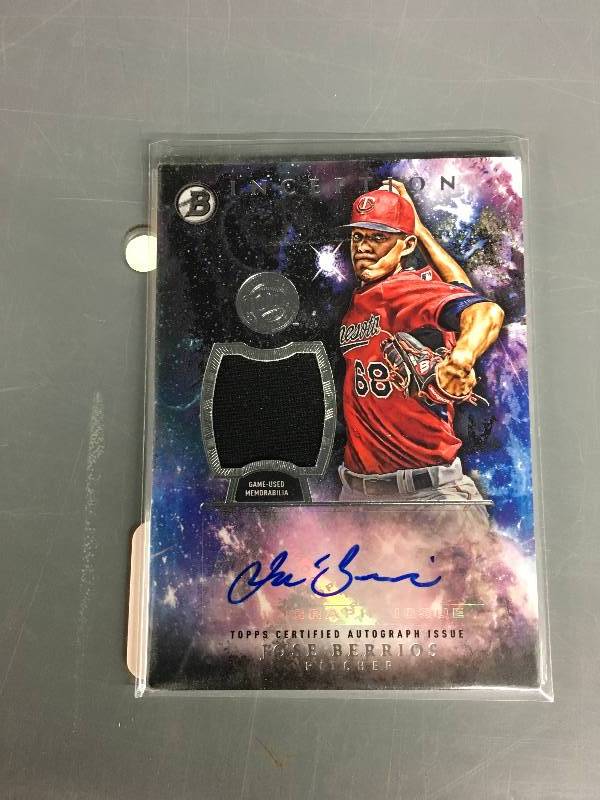 lot 431 image: Autographed Jose Berrios Game Used Jersey Card
