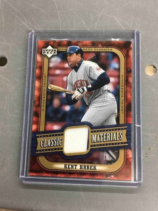lot 472 image: Kent Hrbek Classic Materials Game Used Card