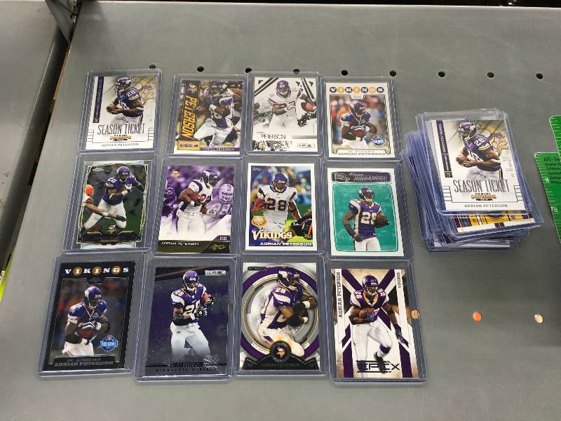 lot 484 image: 40 Adrian Peterson Cards