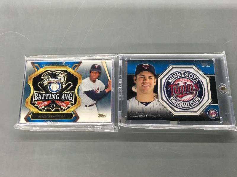 lot 492 image: Rod Carew & Joe Mauer Patch Cards